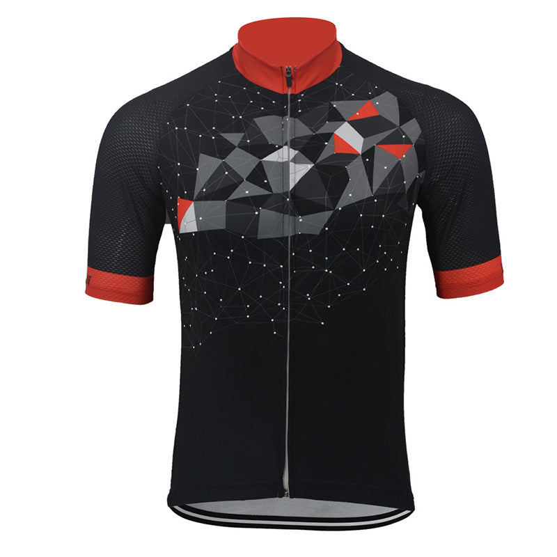 maillot de cyclisme géométrique homme manches courtes vêtements de vélo noir vêtements de vélo
