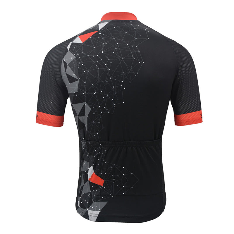 maillot de cyclisme géométrique homme manches courtes vêtements de vélo noir vêtements de vélo