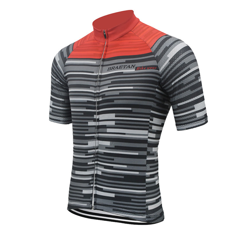 Maillot de cyclisme gris à manches courtes pour homme, haut de cyclisme d'été