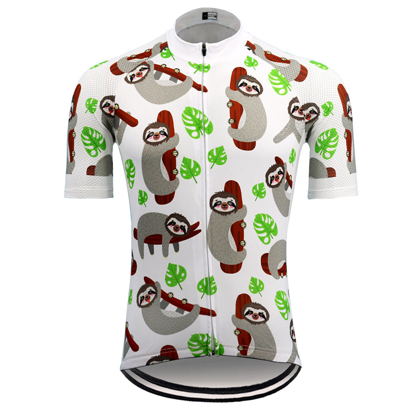 Sloth White Short Sleeve Bike Jersey