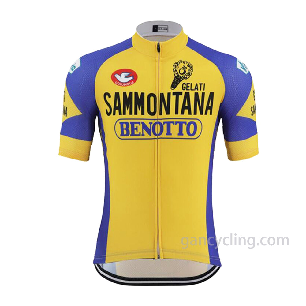Maillot de cyclisme rétro à manches courtes Sammontana Benotto pour l'été