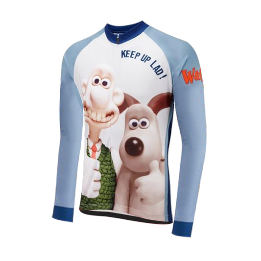 Wallace & Gromit Long Sleeve Cycling Jersey Keep Up Lad