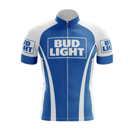 budlight beer blue cycling jersey