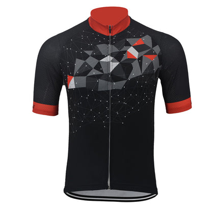 maillot de cyclisme géométrique homme manches courtes vêtements de vélo noir vêtements de vélo 