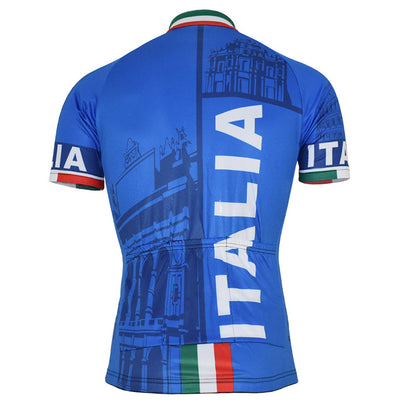Maillot de cyclisme italien bleu été manches courtes vêtements de vélo 